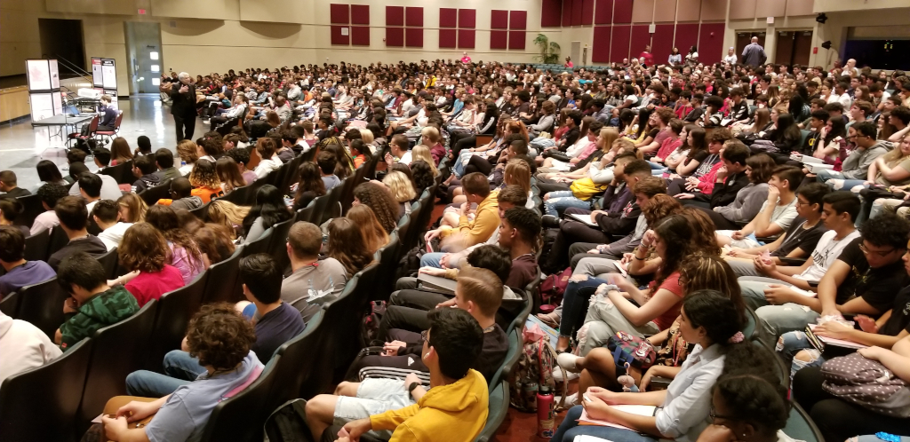 Audience at Wellington HS