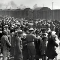 Selection (sorting of prisoners) on the ramp, Auschwitz-Birkenau, 1944