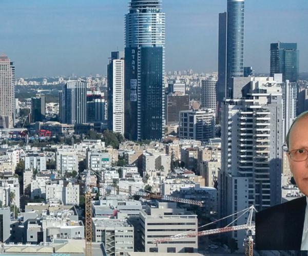 Tel Aviv Skyline w/Ken inset