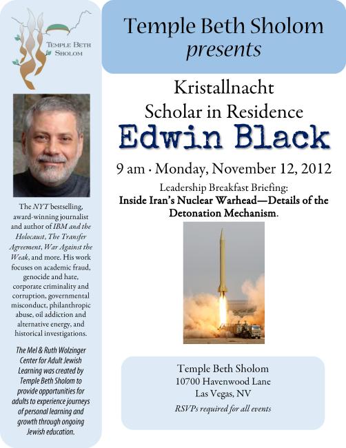 Inside Iran's Nuclear Warhead: Leadership Breakfast Briefing for Temple Beth Sholom